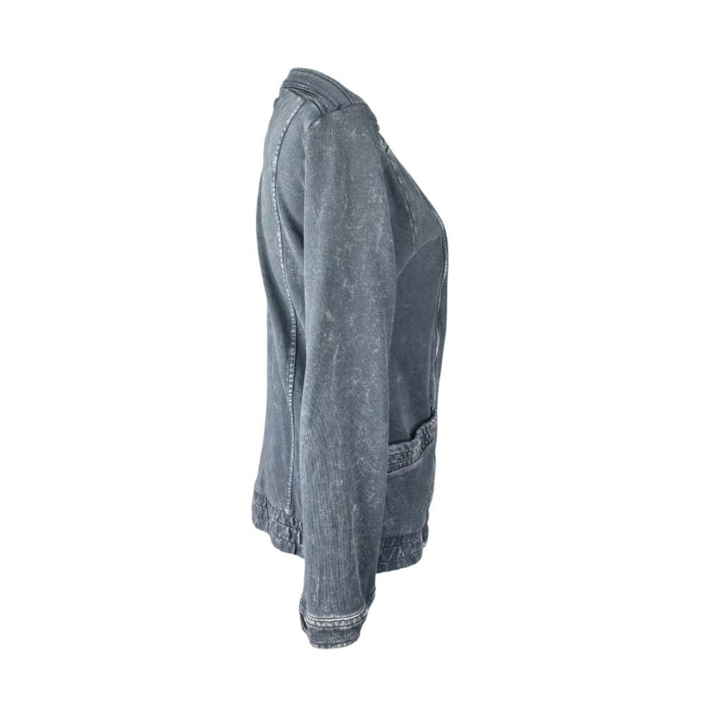 LA Hearts Women's Dark Gray Acid Wash Asymmetrical Moto Jacket Sz. S - Picture 2 of 5